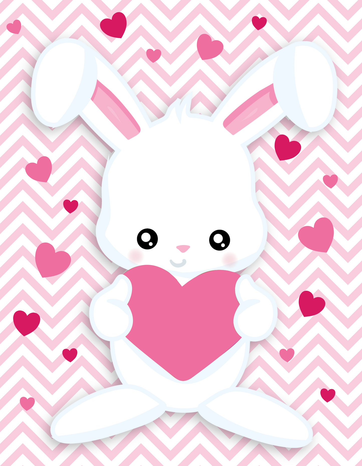 Personalized Heart Bunny Puzzle Girl