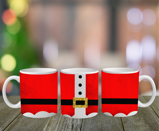 Red Belt Santa Mug