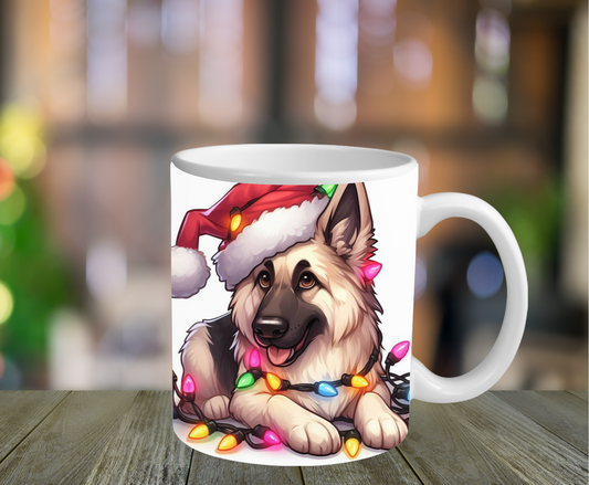 German Shepard Santa Mug