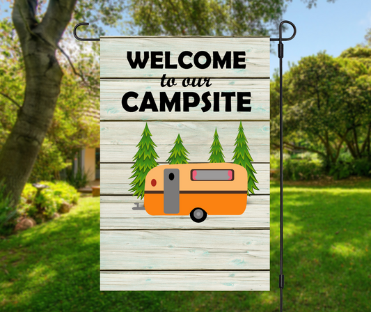 Welcome to our Campsite Garden Flag