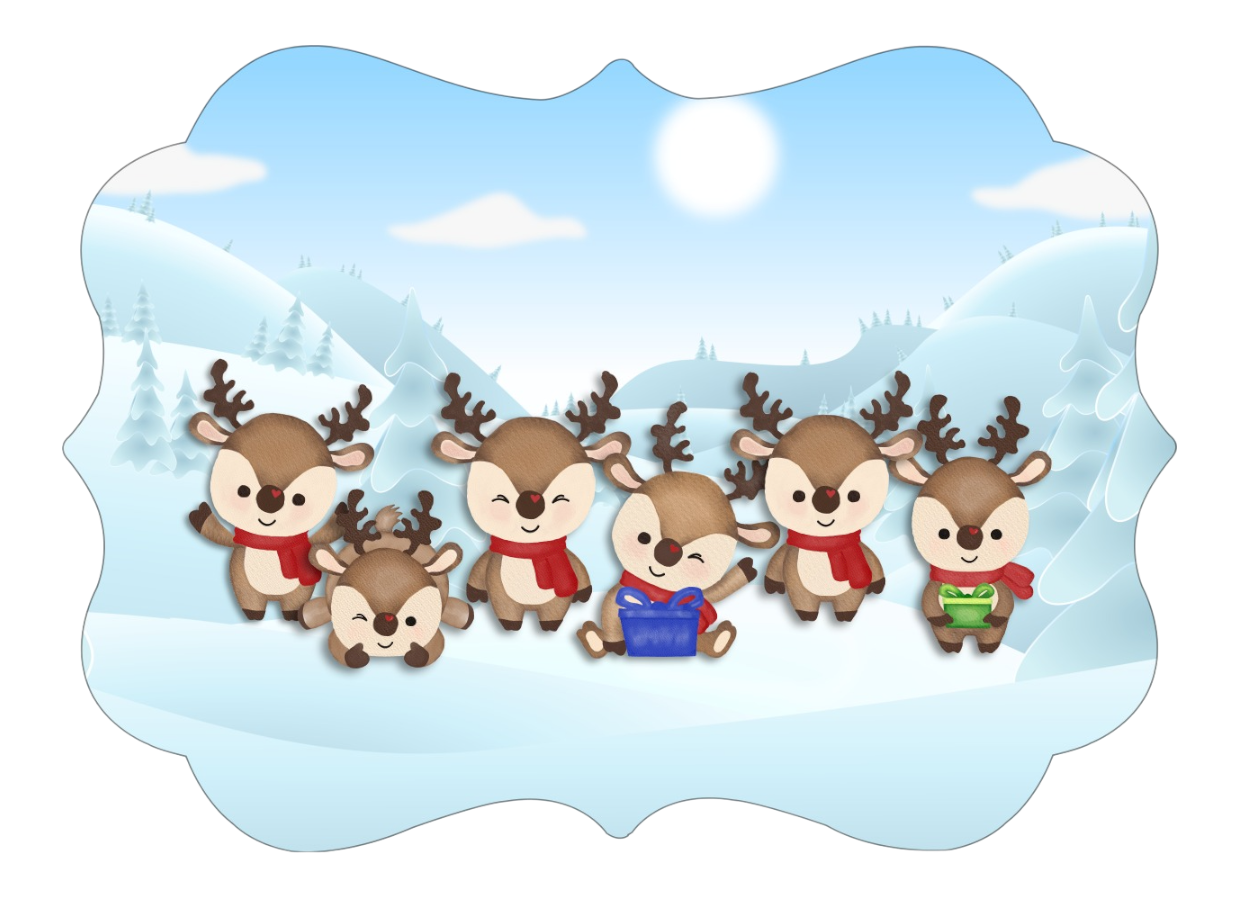 Reindeer Family Personalized Ornament