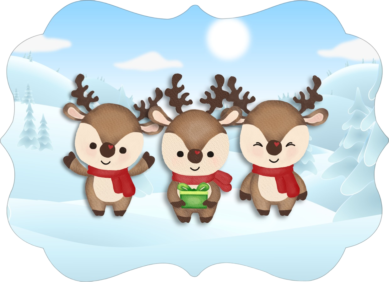 Reindeer Family Personalized Ornament