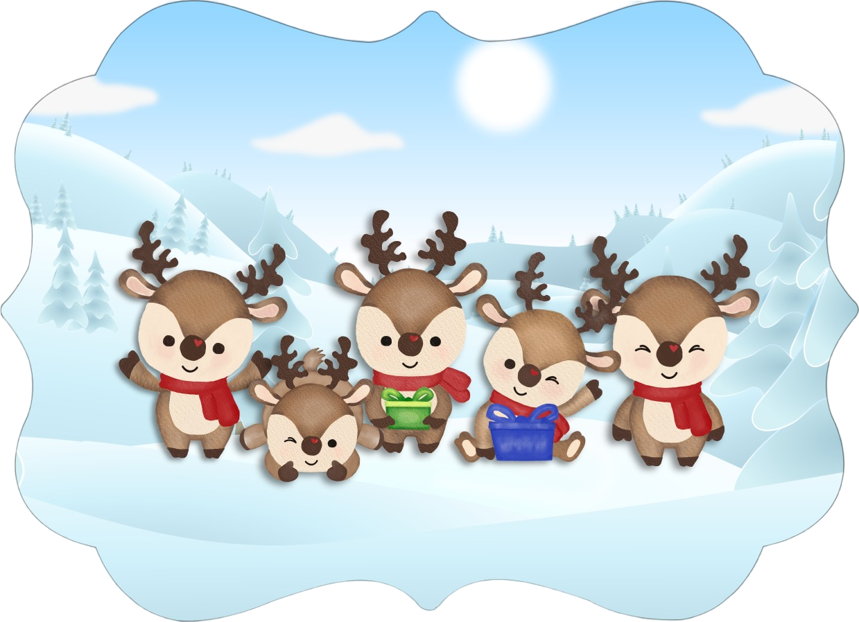 Reindeer Family Personalized Ornament