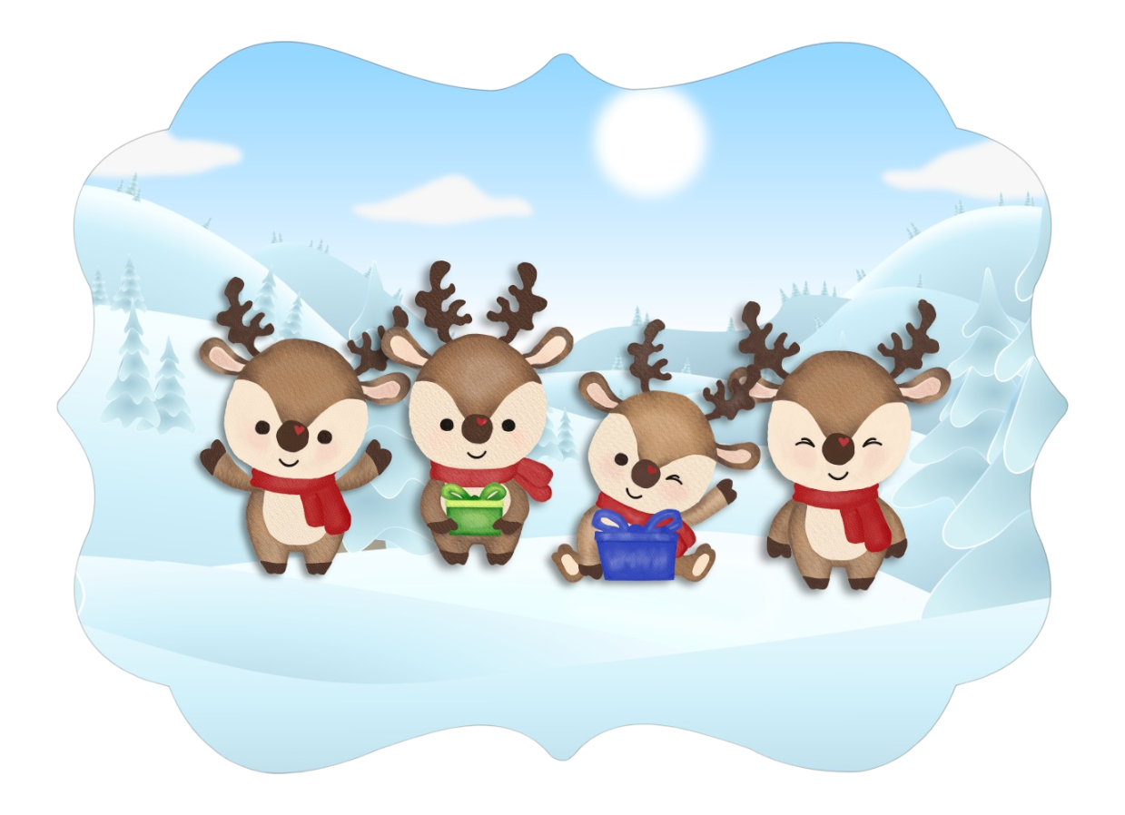 Reindeer Family Personalized Ornament