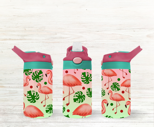 Flamingos 12 oz Kids Water Bottle