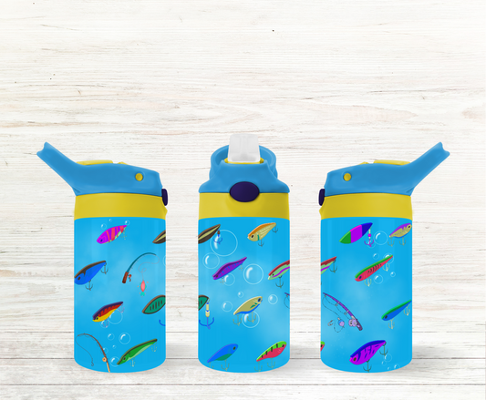 Fishing Lures 12 oz Kids Water Bottle