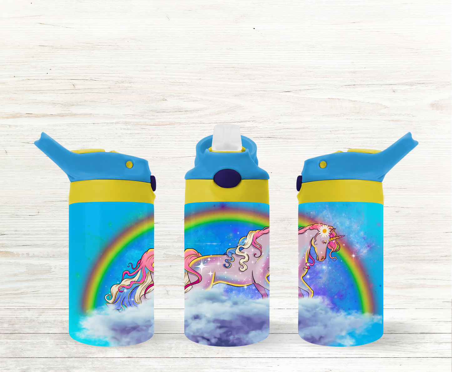 Unicorn Rainbow 12 oz Kids Water Bottle