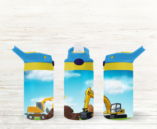 Excavator 12 oz Kids Water Bottle