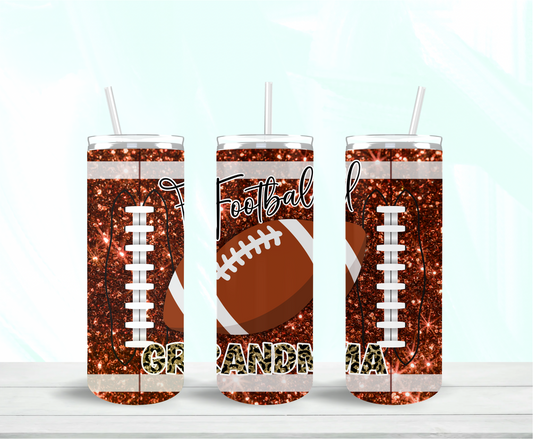 Football Grandma Skinny Tumbler