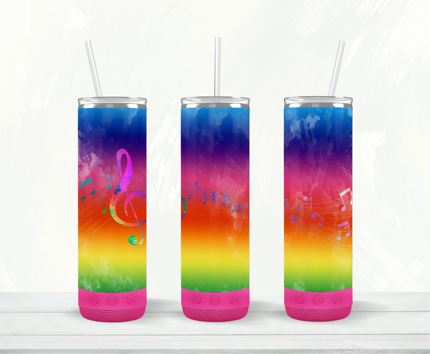 Music Notes Rainbow Bluetooth Speaker Tumbler