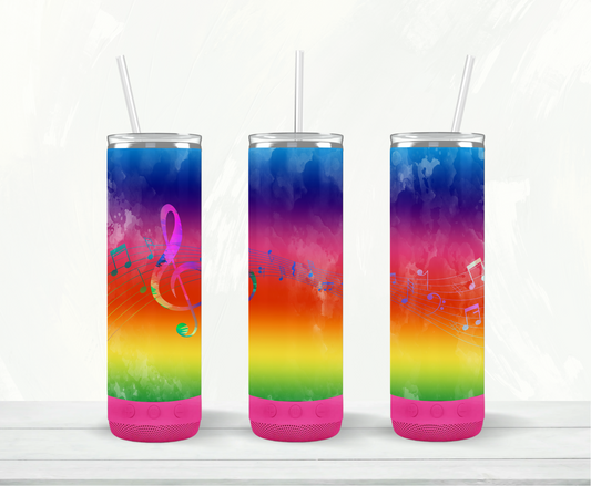 Music Notes Rainbow Bluetooth Speaker Tumbler