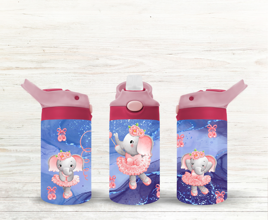 Ballerina Elephant 12 oz Kids Water Bottle