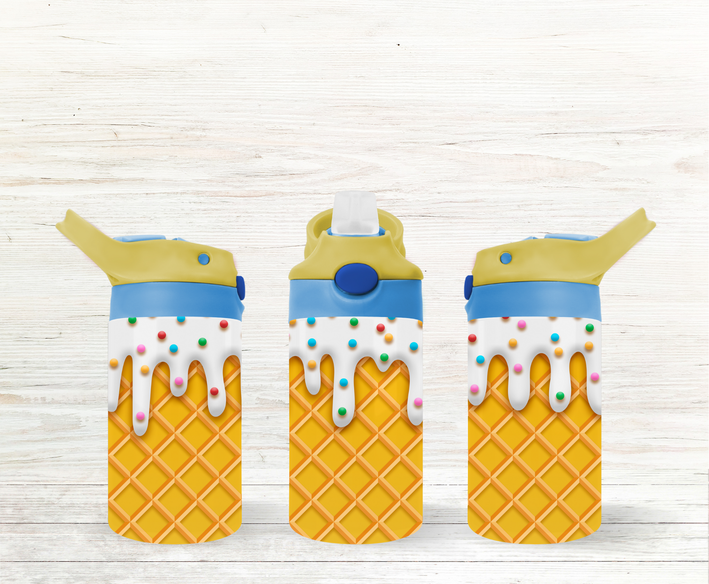 Ice Cream Cone with Sprinkles 12 oz Kids Water Bottle