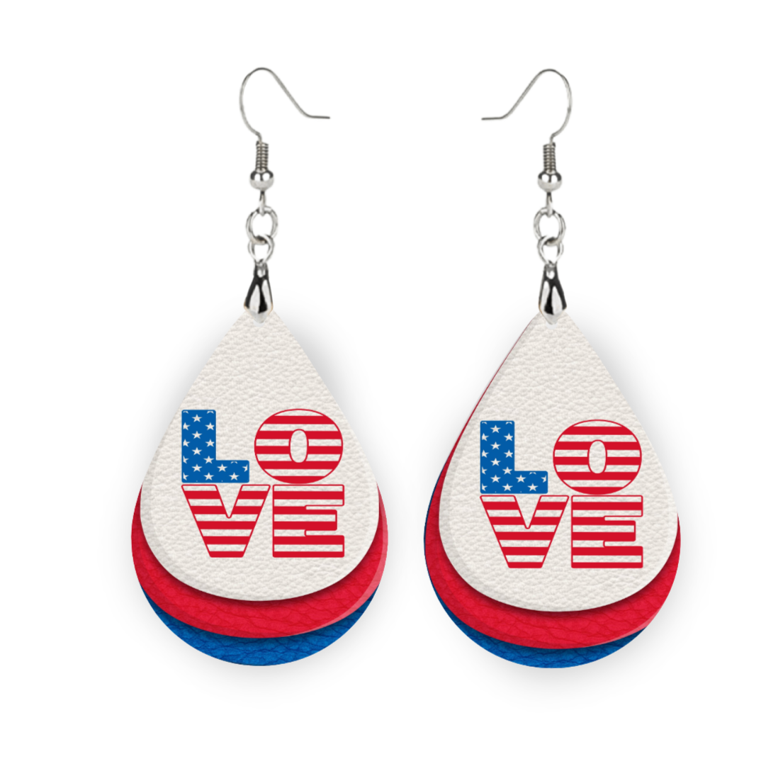 Patriotic Love Teardrop Earrings